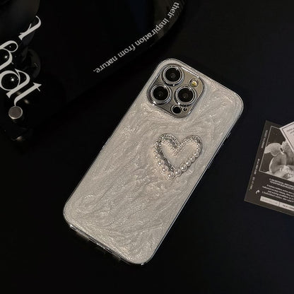Phone Pearl Case Heart Faux