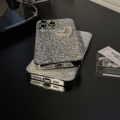 Phone Pearl Case Heart Faux