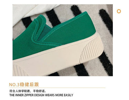 Canvas Colorblock Platform Slip-Ons