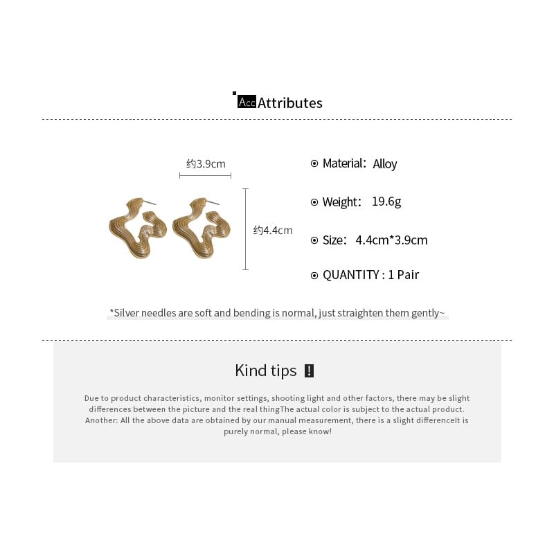 Earring Hoop Copper Wavy