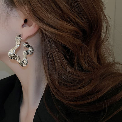 Earring Hoop Copper Wavy