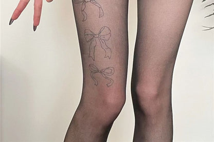 Bow Print Tights