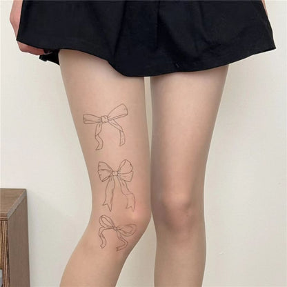 Bow Print Tights