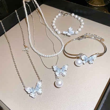 Necklace Butterfly Crystal Designs) / (Various Bracelet Faux Alloy