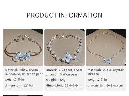 Necklace Butterfly Crystal Designs) / (Various Bracelet Faux Alloy