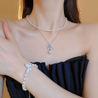 Necklace Butterfly Crystal Designs) / (Various Bracelet Faux Alloy