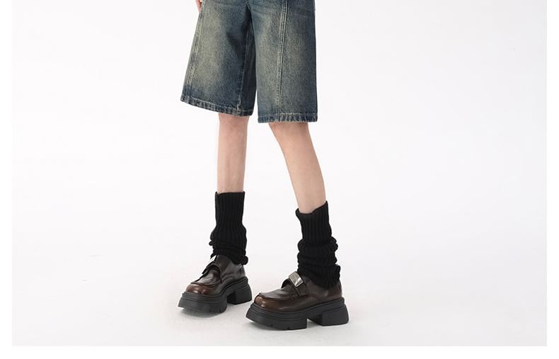 Denim Mid Washed Rise Shorts
