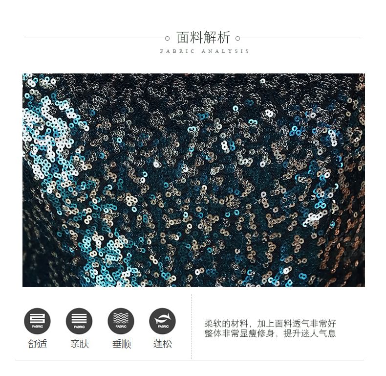 Gown Mermaid One Evening Shoulder Sleeveless Gradient Sequin