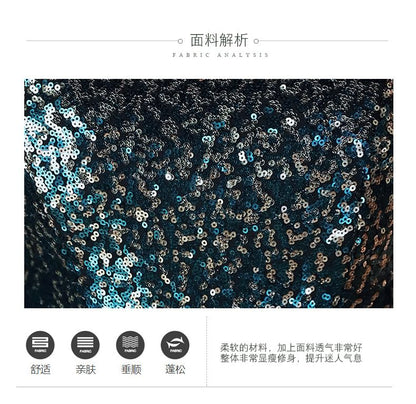 Gown Mermaid One Evening Shoulder Sleeveless Gradient Sequin