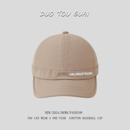 Short Baseball Cap Brim Embroidered Lettering