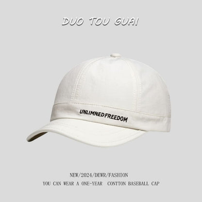 Short Baseball Cap Brim Embroidered Lettering