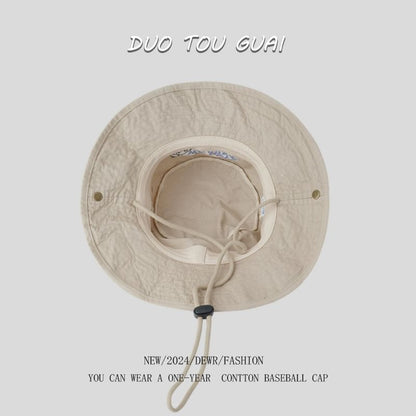 Embroidered Cartoon Hat Bucket