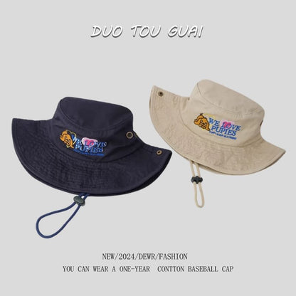 Embroidered Cartoon Hat Bucket