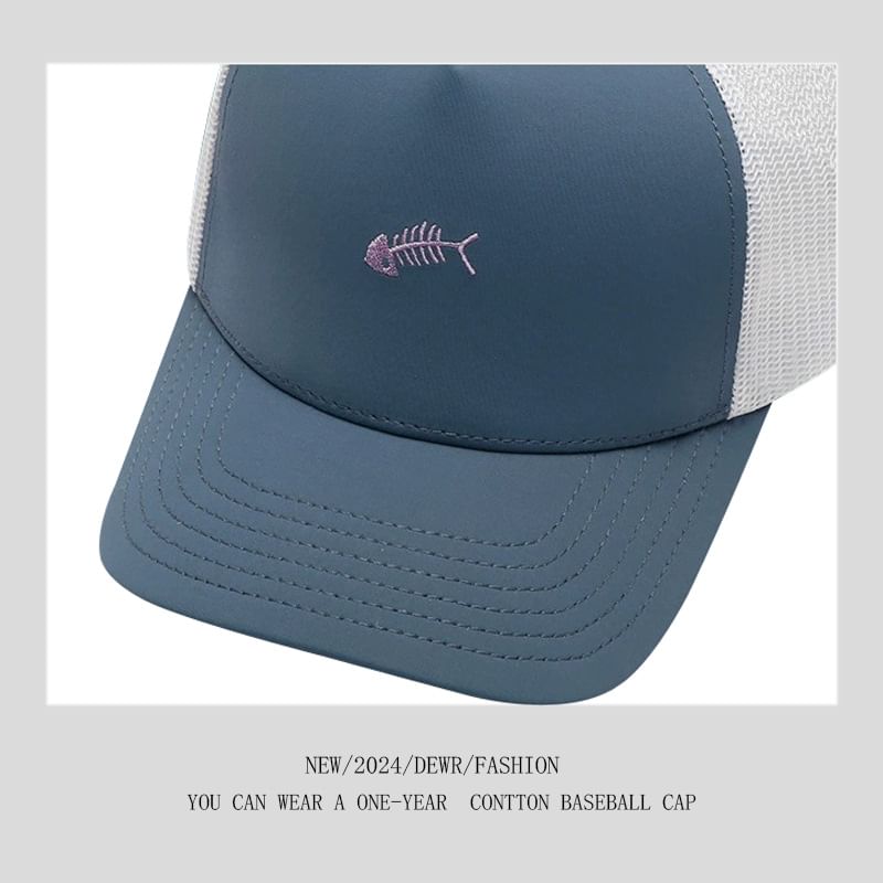 Cap Trucker Embroidered Fish Bone