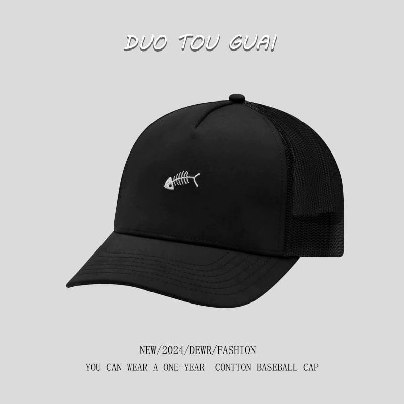 Cap Trucker Embroidered Fish Bone
