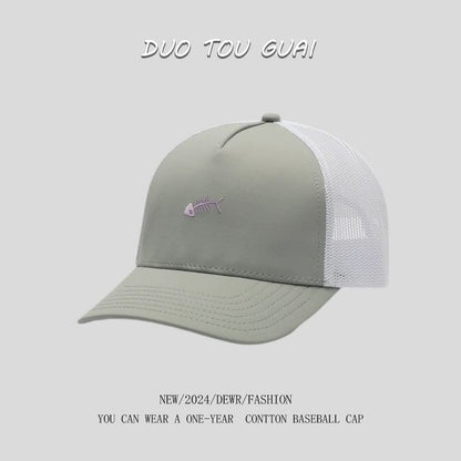 Cap Trucker Embroidered Fish Bone