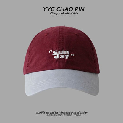 Cap Baseball Tone Embroidered Two Lettering