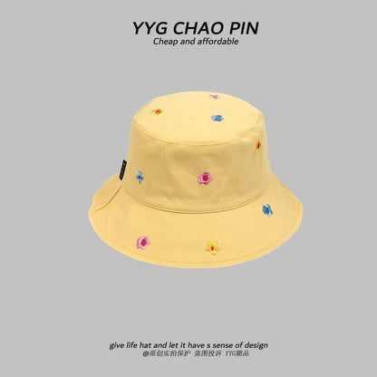 Floral Hat Embroidered Bucket