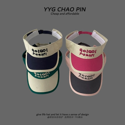 Lettering Two Embroidered Tone Visor Sun