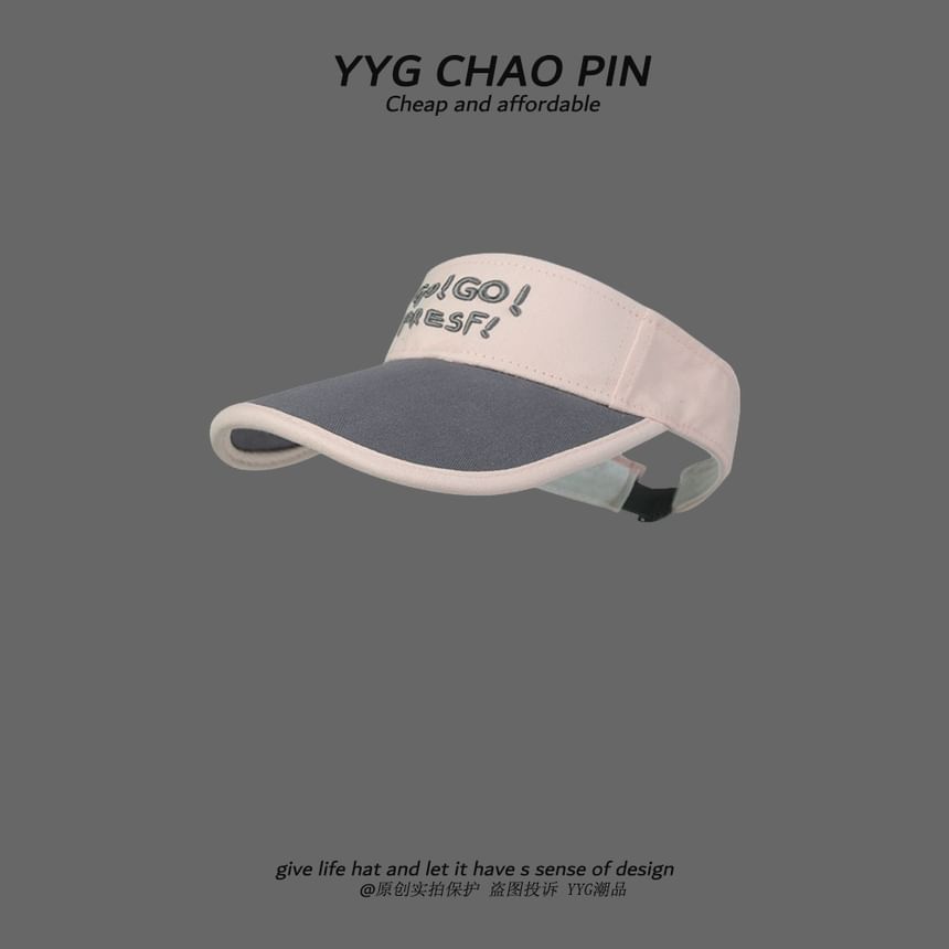 Lettering Two Embroidered Tone Visor Sun