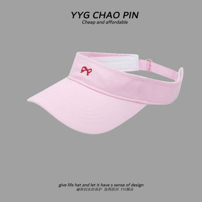 Embroidered Bow Sun Visor