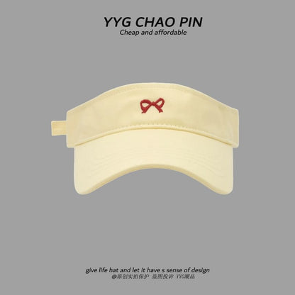 Embroidered Bow Sun Visor