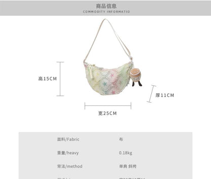 Crossbody Bag Distressed Fabric Patterned