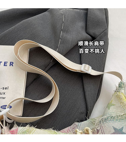 Crossbody Bag Distressed Fabric Patterned