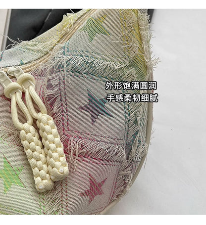 Crossbody Bag Distressed Fabric Patterned