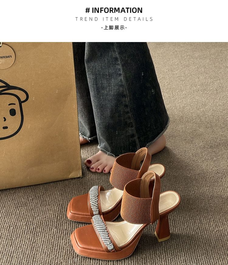 Wedge Rhinestone Sandals Heel
