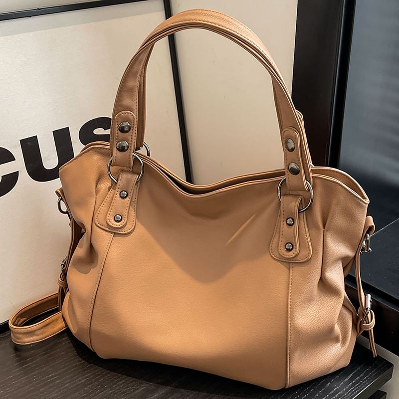 Bag Leather Faux Plain Tote