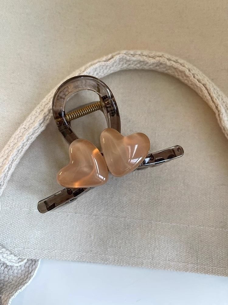 Heart Acrylic Hair Clamp