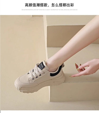 Lettering Lace-Up Platform Sneakers