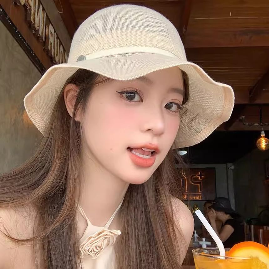 Linen Ruffle Bucket Cotton Hat