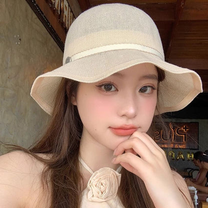 Linen Ruffle Bucket Cotton Hat