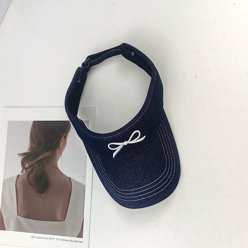 Bow Embroidered Sun Visor