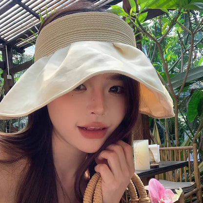 Ruffle Hat Sun Straw