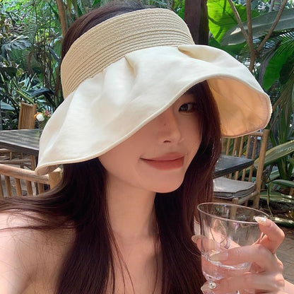 Ruffle Hat Sun Straw