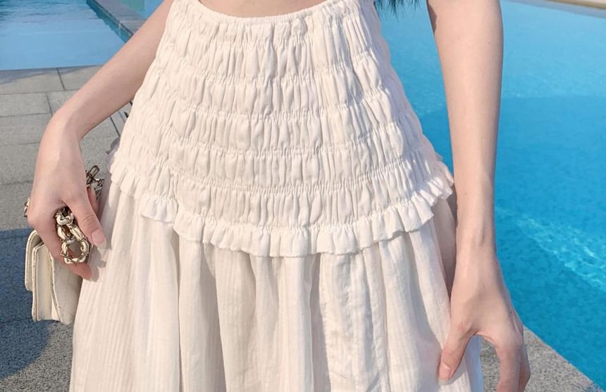 A-Line Cutout Maxi Dress Slit Plain Tube