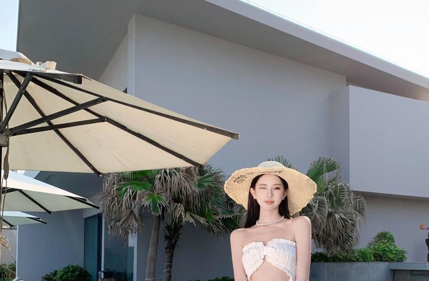 A-Line Cutout Maxi Dress Slit Plain Tube