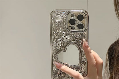 Heart Mirrored Phone Case / Strap / Set
