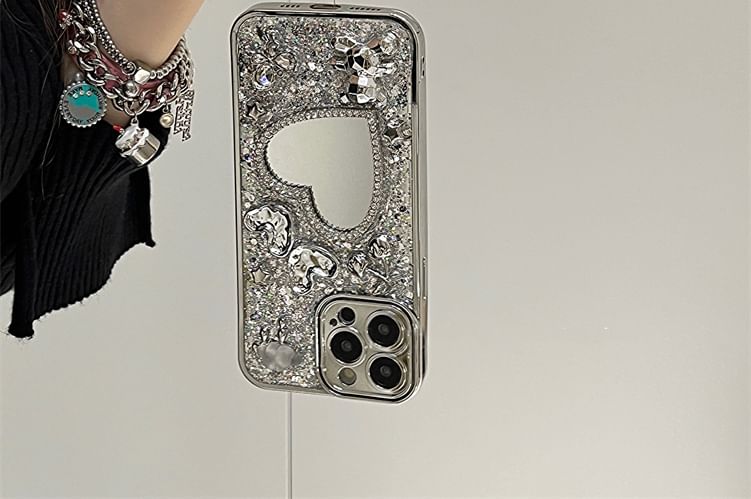 Heart Mirrored Phone Case / Strap / Set
