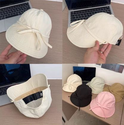 Bow Sun Hat Plain Dry Quick