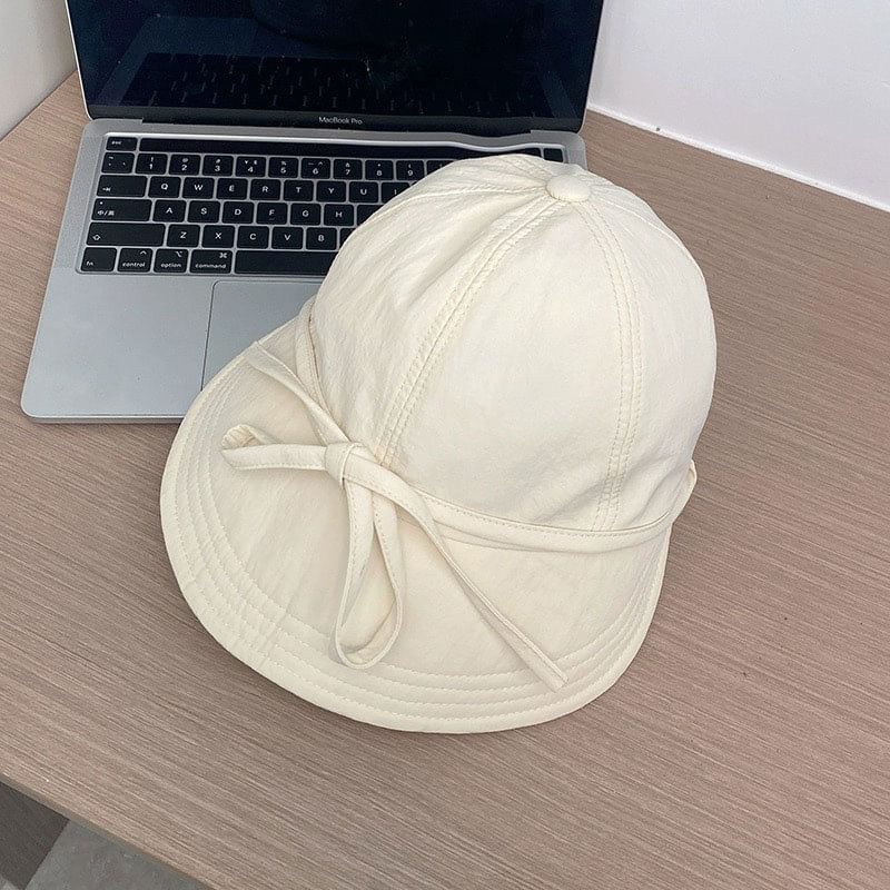 Bow Sun Hat Plain Dry Quick