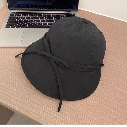Bow Sun Hat Plain Dry Quick