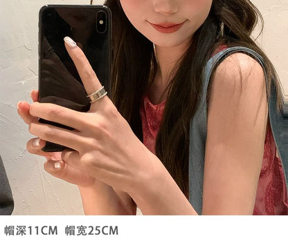 Denim Pearl Trim Lace Beret Bow Faux