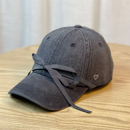 Cap Denim Baseball Washed Bow