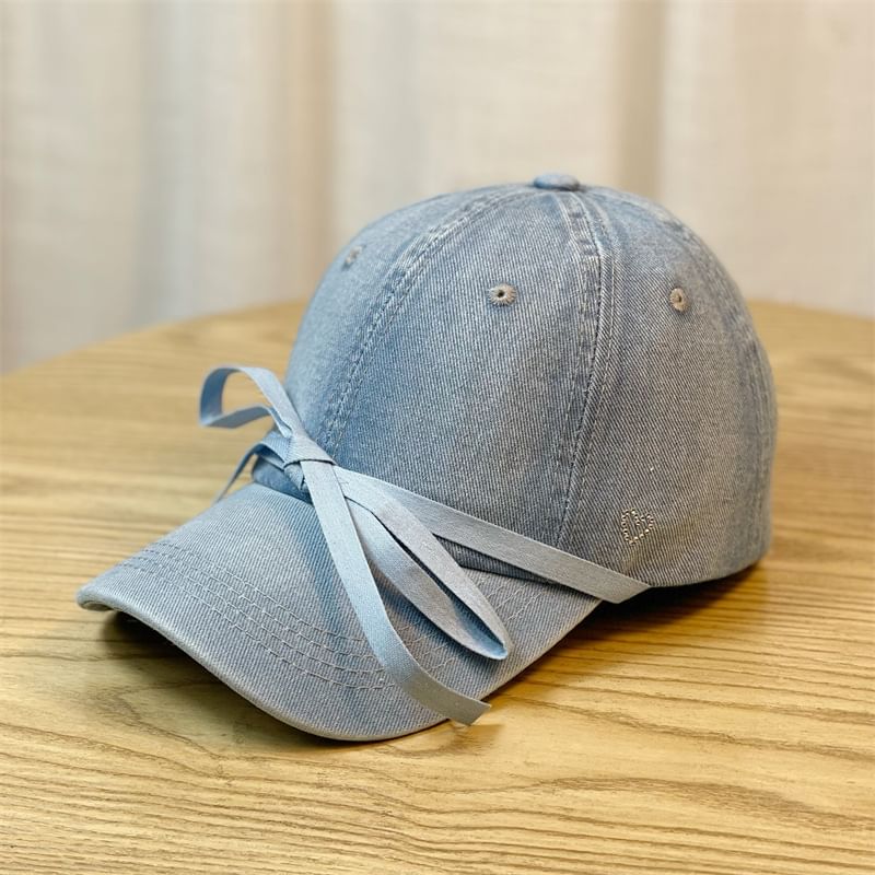 Cap Denim Baseball Washed Bow