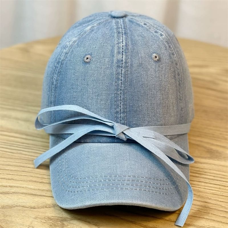 Cap Denim Baseball Washed Bow