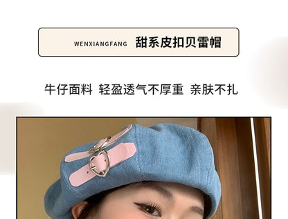 Beret Denim Buckled